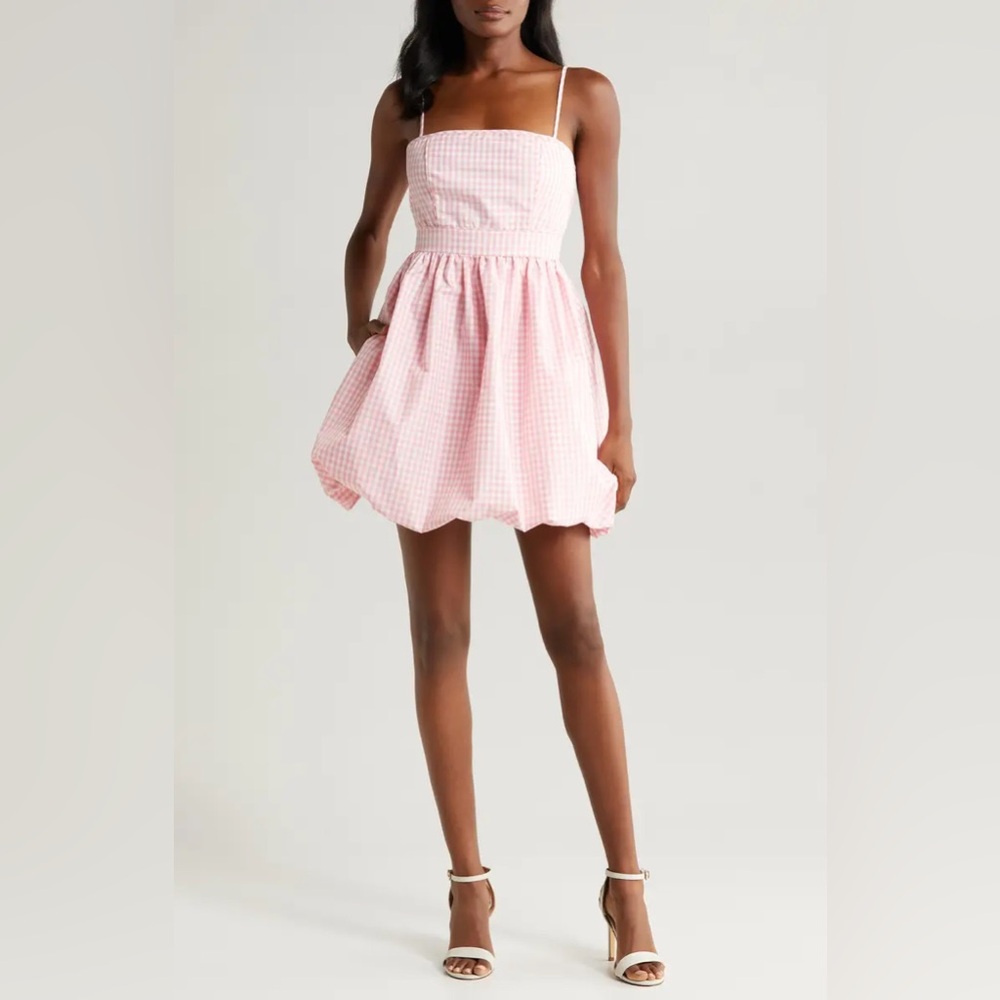 New 1. State Nordstrom Pink & White Gingham dress